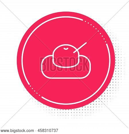 White Line Mochi Icon Isolated On White Background. Japanese Traditional Weet Soft Dessert. Ball Of 