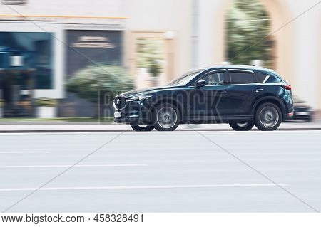 Mazda Cx-5 2.5 L Skyactiv-g Car On The City Street In Motion. Moscow, Russia - July 2022