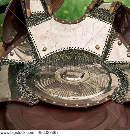 Vintage Armor, Retro Chain Mait. Ancient Military Arsenal Of The Events Of The Russian-swedish War
