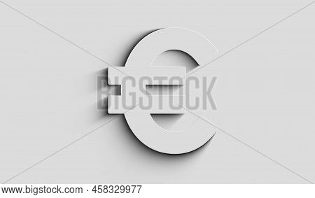Euro Currency Icon And Eur Money Symbol 3D With Shadow