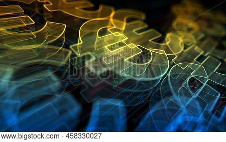 Euro Currency Icon And Eur Money Symbol Digital Concept 3D Illustration