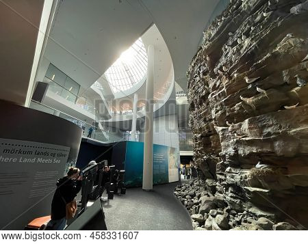 Reykjavik, Iceland - July 4, 2022 An Interior Educational Exhibit In The Perlan, A Prominent Museum 