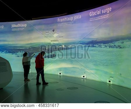 Reykjavik, Iceland - July 4, 2022 An Interior Educational Exhibit In The Perlan, A Prominent Museum 