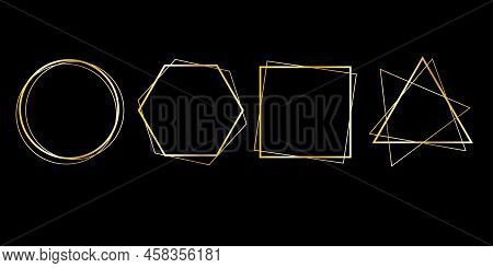 Geometric Gold Frames. Geometric Element. Vector Illustration. Stock Image.