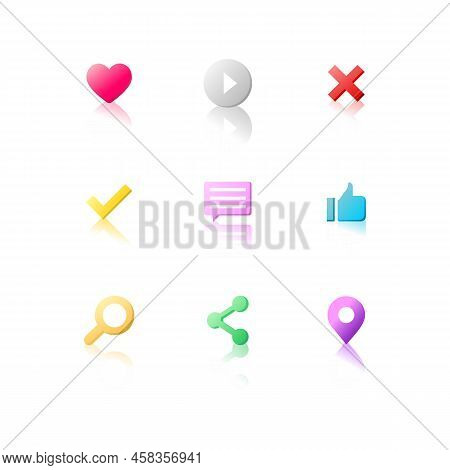 3d Social Media  Icons Set Collection Colorful On White Background
