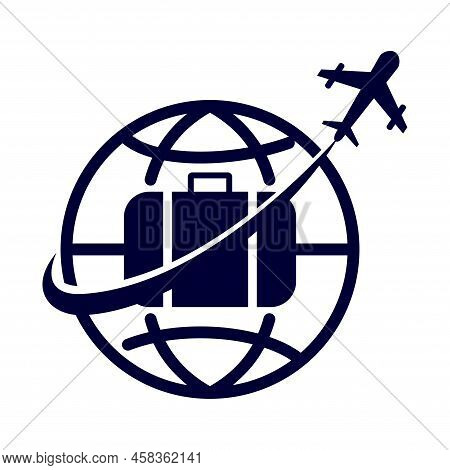 Traveling Plane World Business Logo Icon Illustration Brand Identity