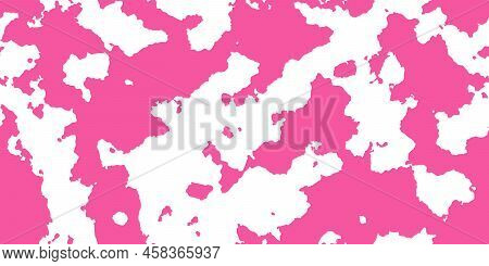 Pink Cowhide With White Spots As A Seamless Pattern