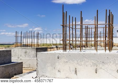 Monolithic Reinforced Concrete Foundations For The Construction Of A Residential Building. Grillage 