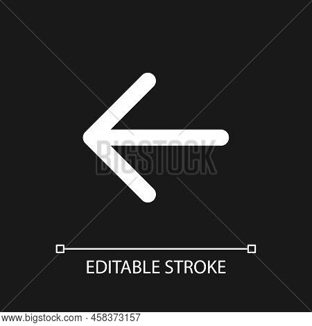 Leftwards Arrow Pixel Perfect White Linear Ui Icon For Dark Theme. Setting Menu. Selection Mode. Vec