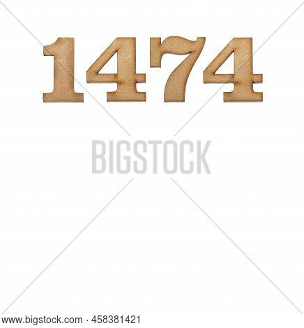 Number 1474 - Piece Of Wood Isolated On White Background