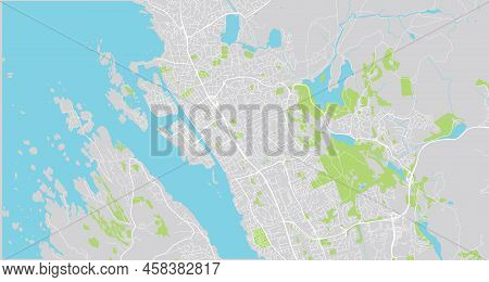 Urban Vector City Map Of Haugesund, Norway, Europe
