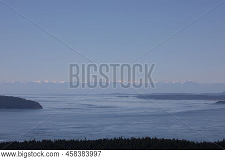 Scenic View Of The Ocean And Shoreline At Poets Cove On Pender Island, Vancouver Island, British Col