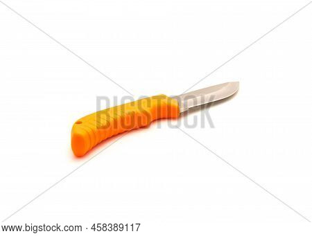 Deer Hunting Knife With Thermoplastic Rubber Orange Handle And Razor Sharp Stainless Steel Blade Iso