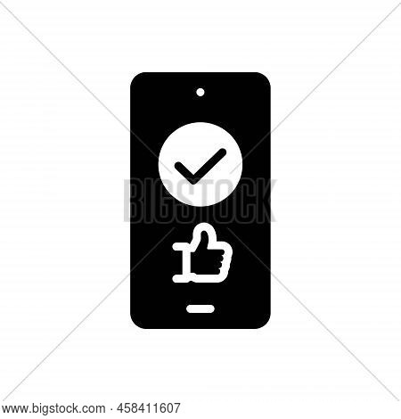 Black Solid Icon For Convenient Acceptable Helpful Beneficial Agreeable Mobile Smartphone Applicatio