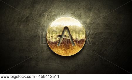 3d Rendering Cryptocurrency Avve Coin On Colorful Background, Cryptocurrency Concept 3d Illustration