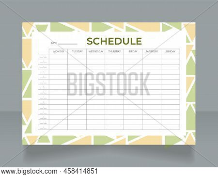 Music School Schedule Worksheet Design Template. Printable Goal Setting Sheet. Editable Time Managem