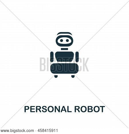 Personal Robot Icon. Monochrome Simple Line Future Technology Icon For Templates, Web Design And Inf