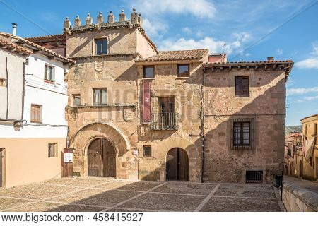 Siguenza,spain - May 30,2022 - Buildings In The Streets Of Siguenza. Siguenza Is A City In The Serra