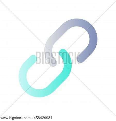 Resources And Links Flat Gradient Color Ui Icon. Sharing On Social Media. Linking Chain. Simple Fill