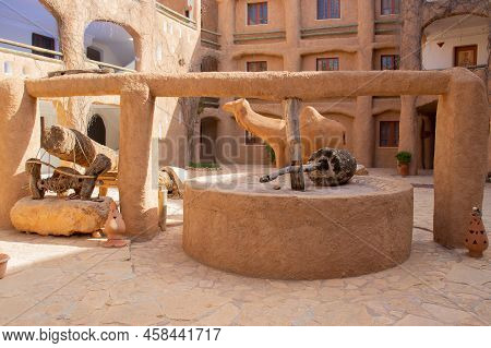 Matmata, Tunisia - 27 October,2019: Hotel With A Ground Floor Carved Into The Rock-cave.installation