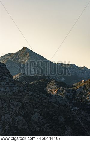 Montenegro Mountains As The Sun Sets At Golden Hour