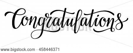 Hand Drawn Congratulations Black Lettering. Vector Illustration
