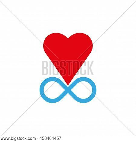 Love Symbol. Infinity Heart Icon. Vector Illustration. Stock Image.