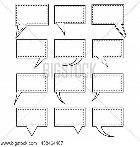 Chat Icon Set. Message Bubble. Vector Illustration. Stock Image.