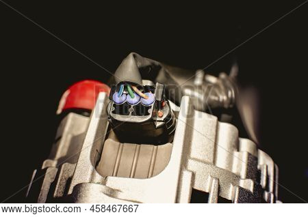 Electric Plug Wire Connected To Alternator With Three Wires Type Of The Vehicle Electric System
