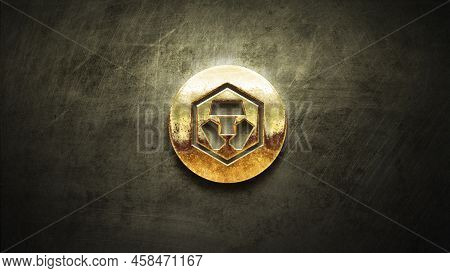 3d Rendering Cryptocurrency Crypto Com Coin On Colorful Background, Cryptocurrency Concept 3d Illust