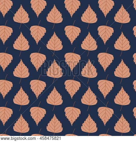 Vector Pattern With Autumn Leaves Of Linden
