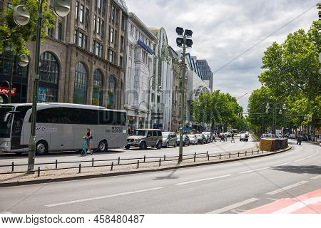 Berlin, Germany - June 29, 2022: View From Breitscheidplatz To The Kurfürstendamm. Street View On On