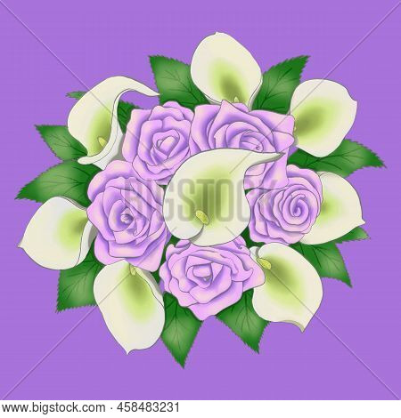 Bouquet Of Flowers. Isolated Stock Vector Illustration