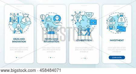 Wider Farming Business Environment Blue Onboarding Mobile App Screen. Walkthrough 4 Steps Editable G