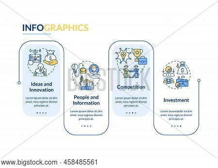 Wider Farming Business Environment Blue Rectangle Infographic Template. Data Visualization With 4 St