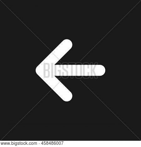 Leftwards Arrow Dark Mode Glyph Ui Icon. Setting Menu. Selection Mode. User Interface Design. White 