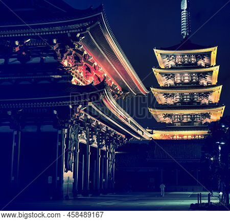 Tokyo, Japan - November 25, 2012 : High Contrast And The Play Of Light Make Senso Ji Is One Of The M