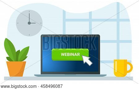 Flat Illustration For Online Training Webinar Concept