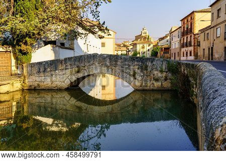 Douro River As It Passes Through The Pretty Medieval Village Of San Esteban De Gormaz In Soria, Spai