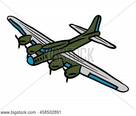 Fighter Plane Vector Illustration With White Background
