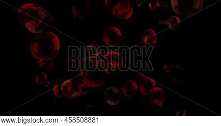 Red Balls And Circles, Water Microbes And Microorganisms, Medicine And Biology, Blood Microscope Clo