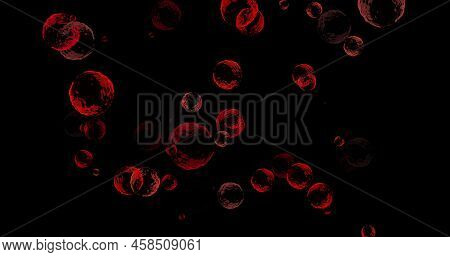 Red Balls And Circles, Water Microbes And Microorganisms, Medicine And Biology, Blood Microscope Clo