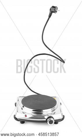 Portable Single Burner Electric Stove Isolated On White