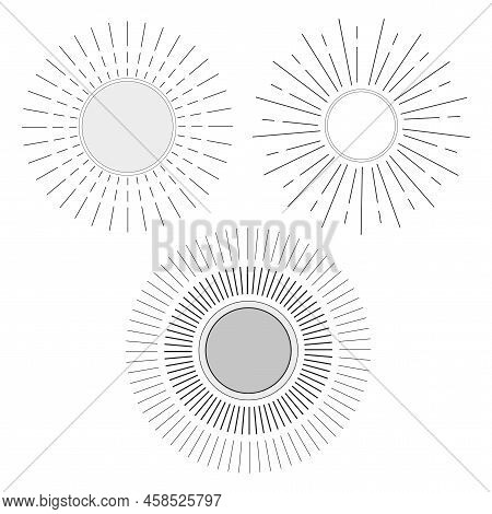 Fireworks Rays. Vintage Retro Drawing. Vector Illustration. Stock Image.