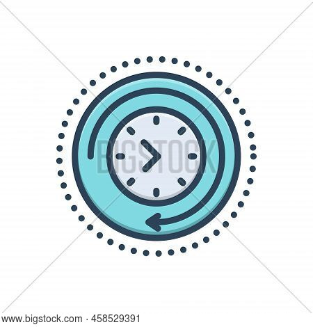 Color Illustration Icon For Later Hereinafter Afterwards Latterly Next Watch Clock Time-change Clock