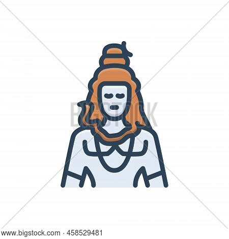 Color Illustration Icon For Gods Culture Hinduism Lord Mahadev Shiv Shiva-god Shivaratri Shivji Myth