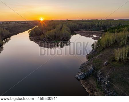 Confluence Of The Iset And Kamenka Rivers In The City Kamensk-uralskiy. Iset And Kamenka Rivers, Kam