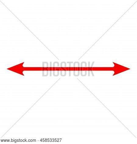 Long Red Double Arrow, Pointer. Vector Illustration.