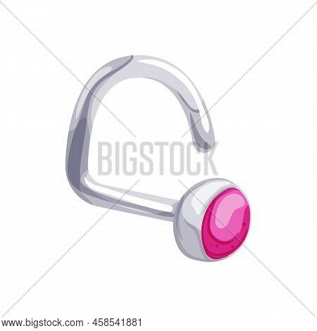 Ear Piercing Ring Cartoon. Ear Piercing Ring Sign. Isolated Symbol Vector Illustration