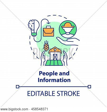 People And Information Concept Icon. Wider Farming Business Environment Abstract Idea Thin Line Illu